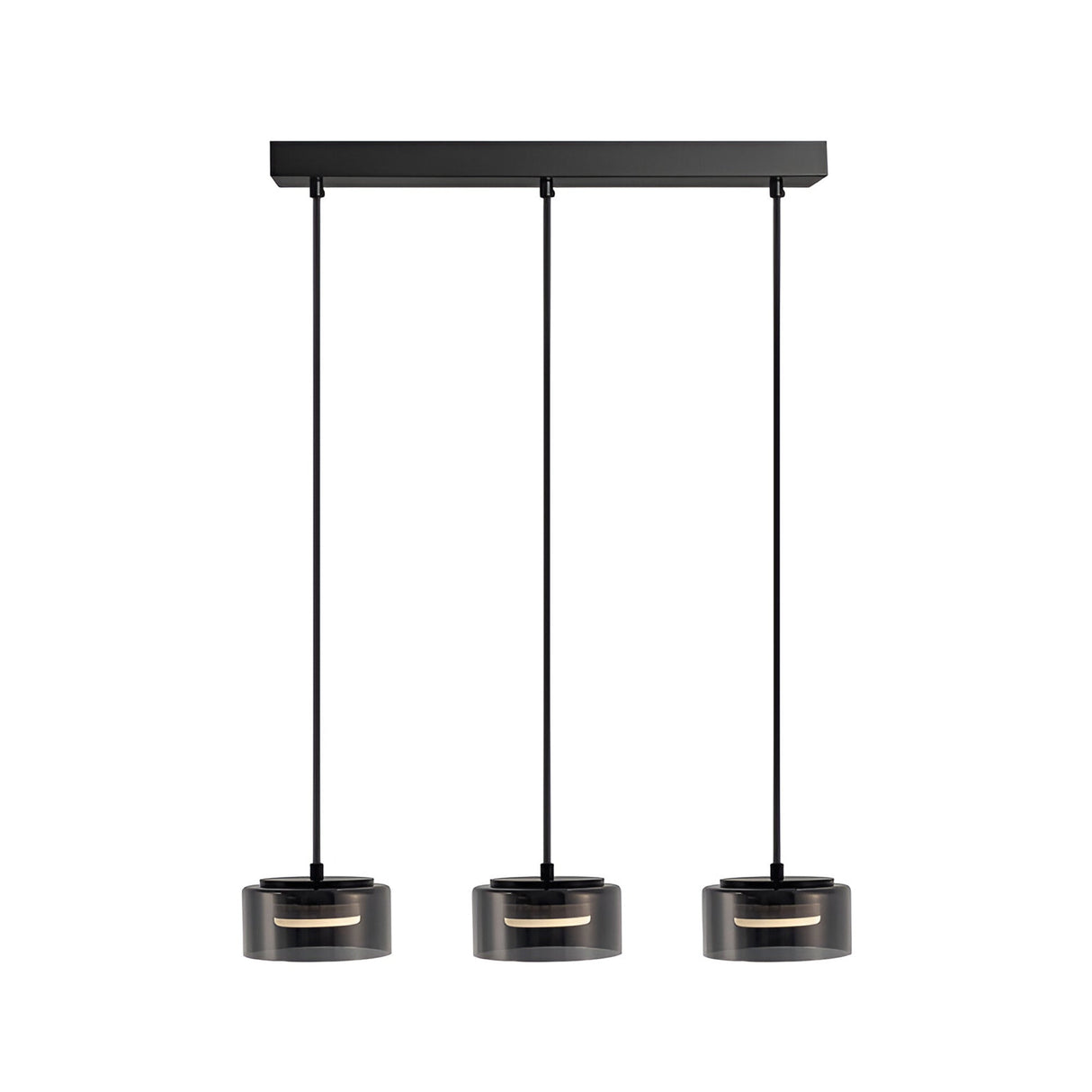 I3 - Olaia 5 Light Glass Bar Pendant - Smoked Black