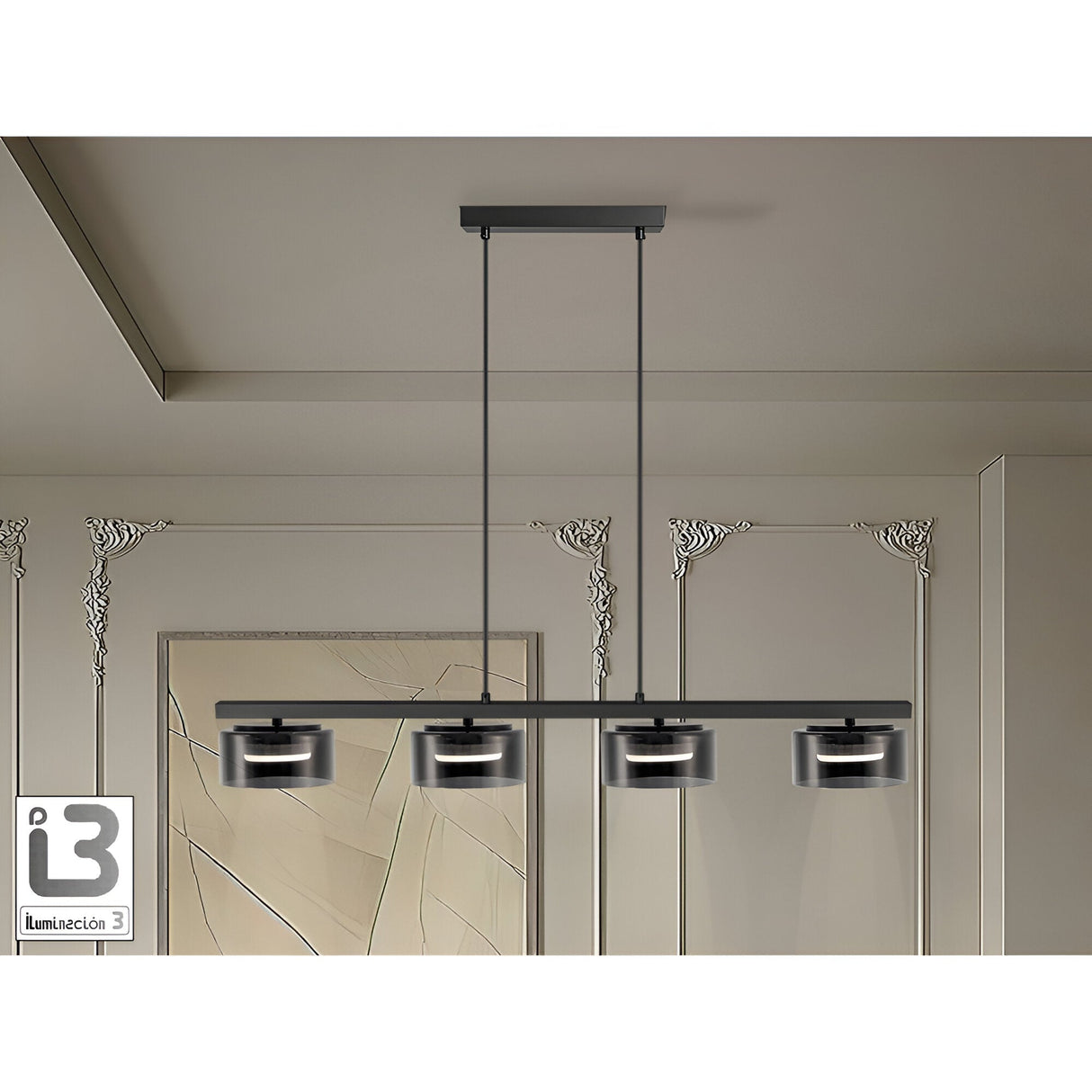 I3 - Olaia 4 Light Island Suspension - Matte Black