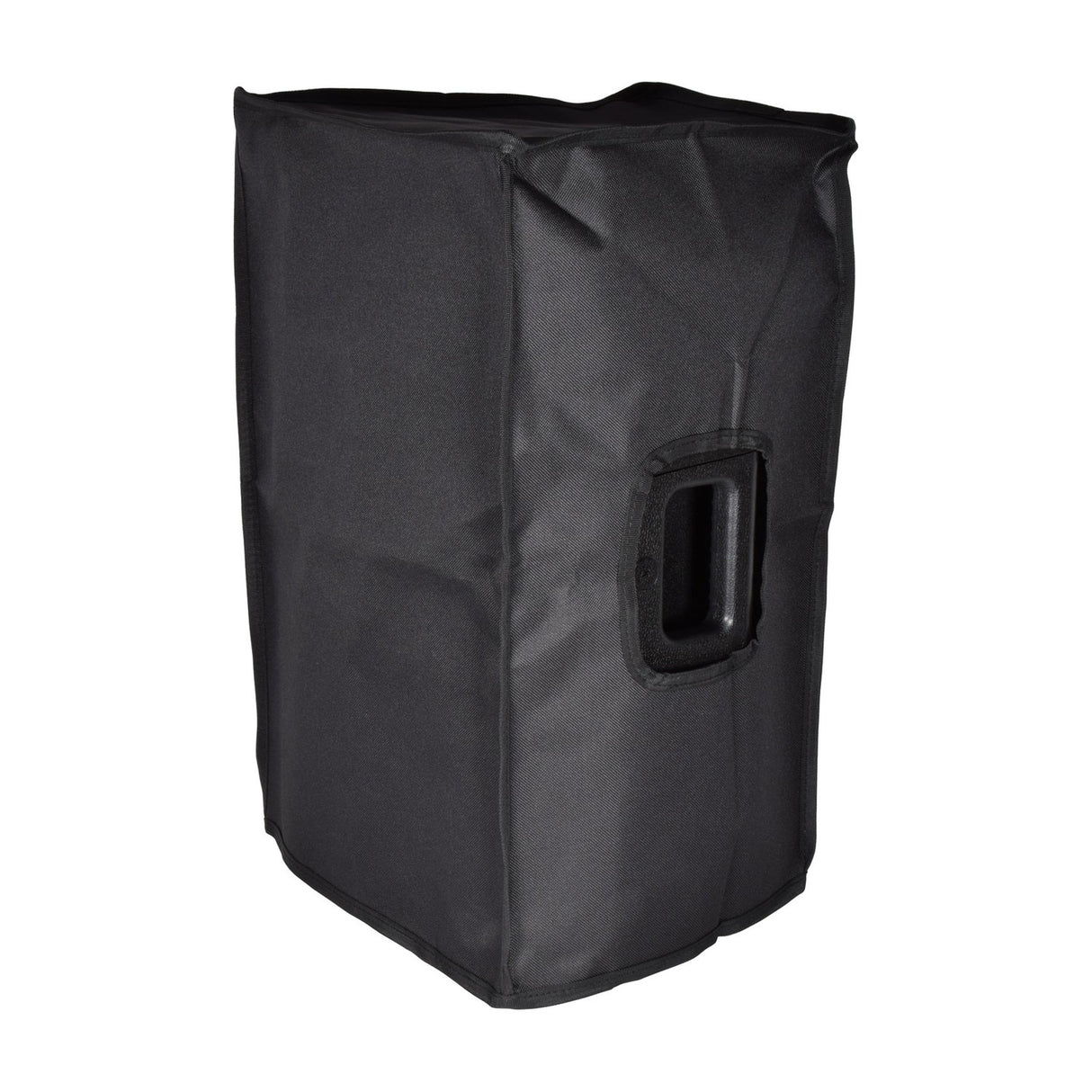 Citronic CASA-10 slip-on speaker cover in black 600 Denier Oxford fabric with side handle access hole, shown on a plain white background.