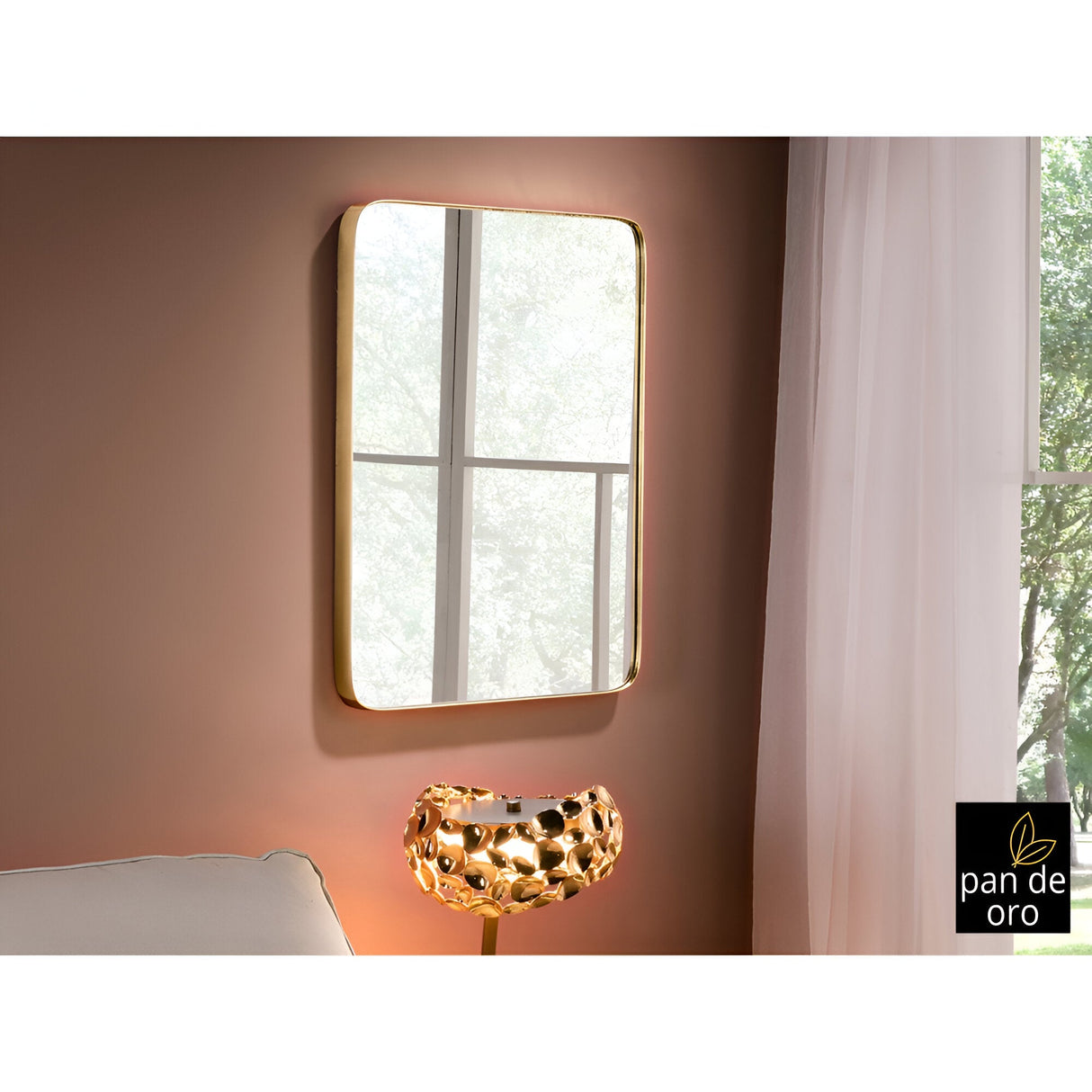 Orio Rectangle Wall Mirror Gold – 81x61cm