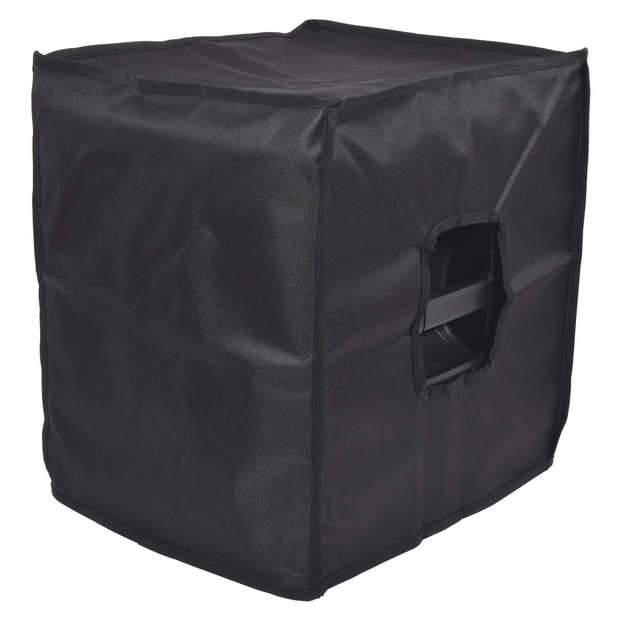 The Citronic CASA-10B Speaker Slip Cover features a sleek black fabric design specifically tailored for large rectangular PA cabinets. It includes a handle cutout for easy carrying and is water-resistant to ensure your equipment remains protected in any environment.
