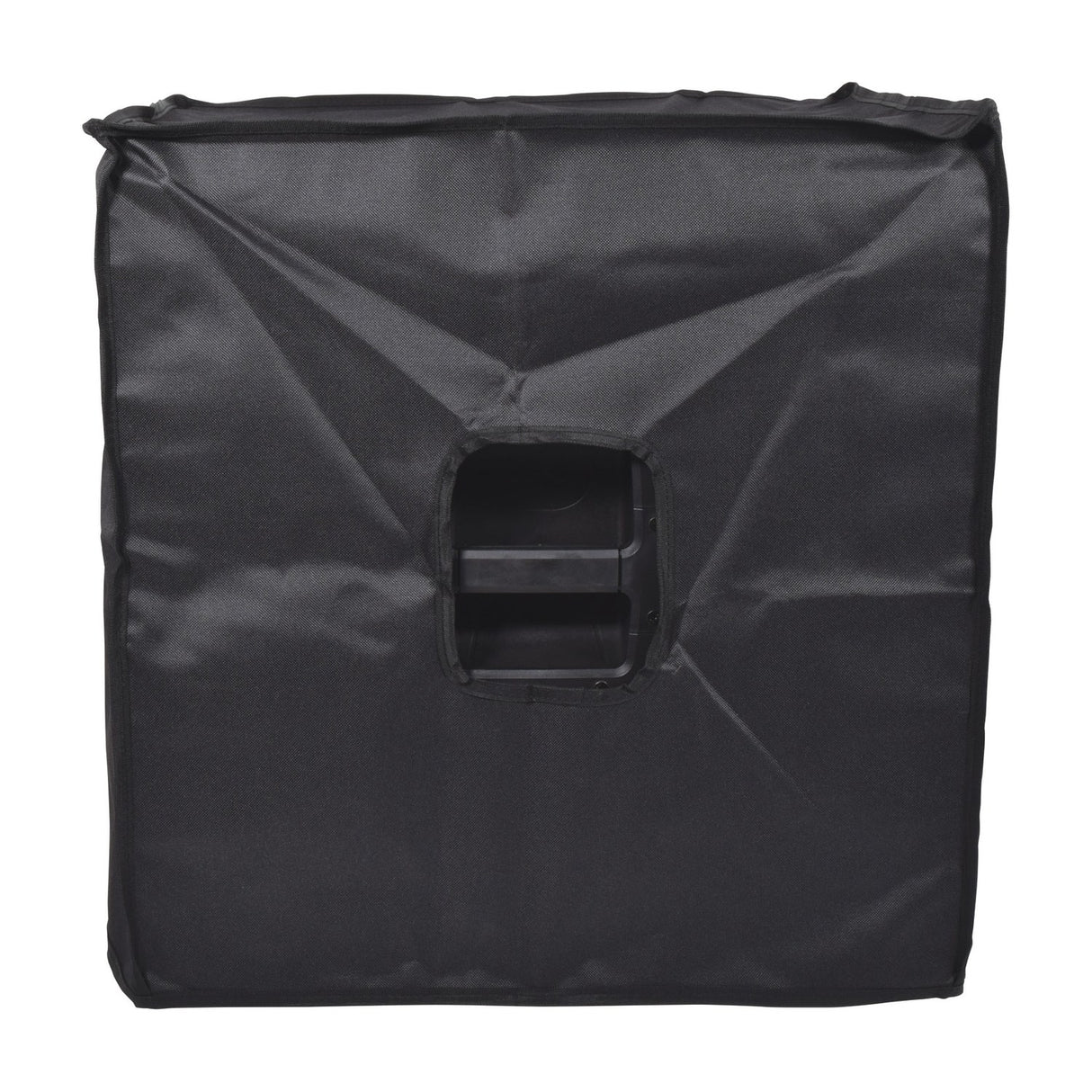 Citronic CASA15BCOVER black 600 Denier Oxford water-resistant speaker slip cover with access cut-out revealing the cabinet handle, on a white background.