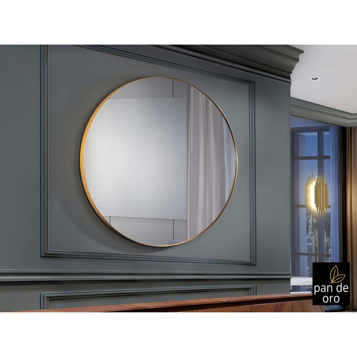 Orio Round Wall Mirror Gold – 120cm