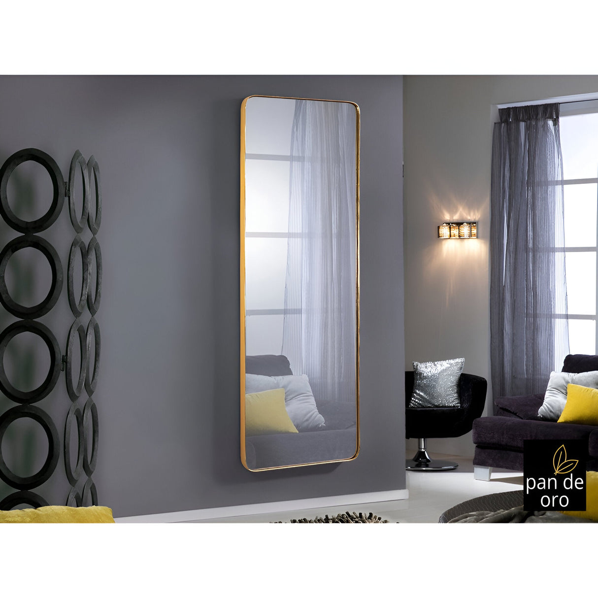 Orio Rectangle Wall Mirror Gold – 181x65cm