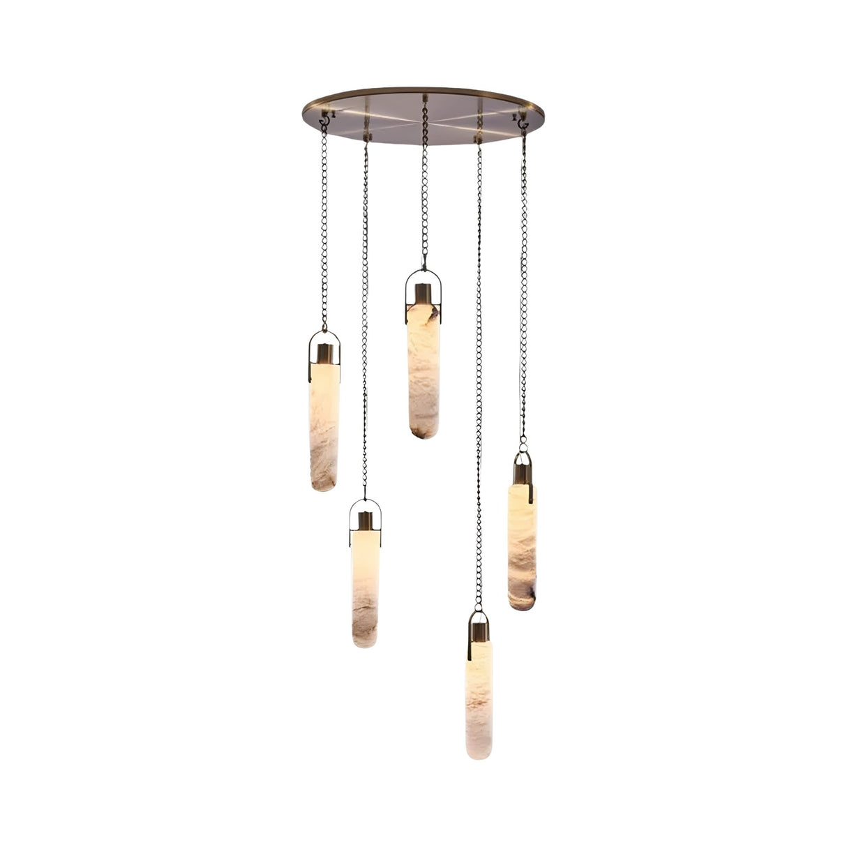Elaris 3 Light LED Alabaster Cluster Pendant Light – Chrome & Soft White