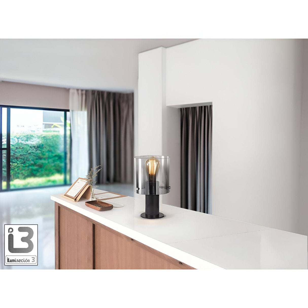 Venize Table Lamp - Smoked Black Smoke