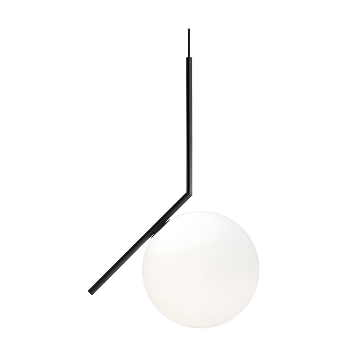 Vetra Opal Glass Large Pendant Light - Black