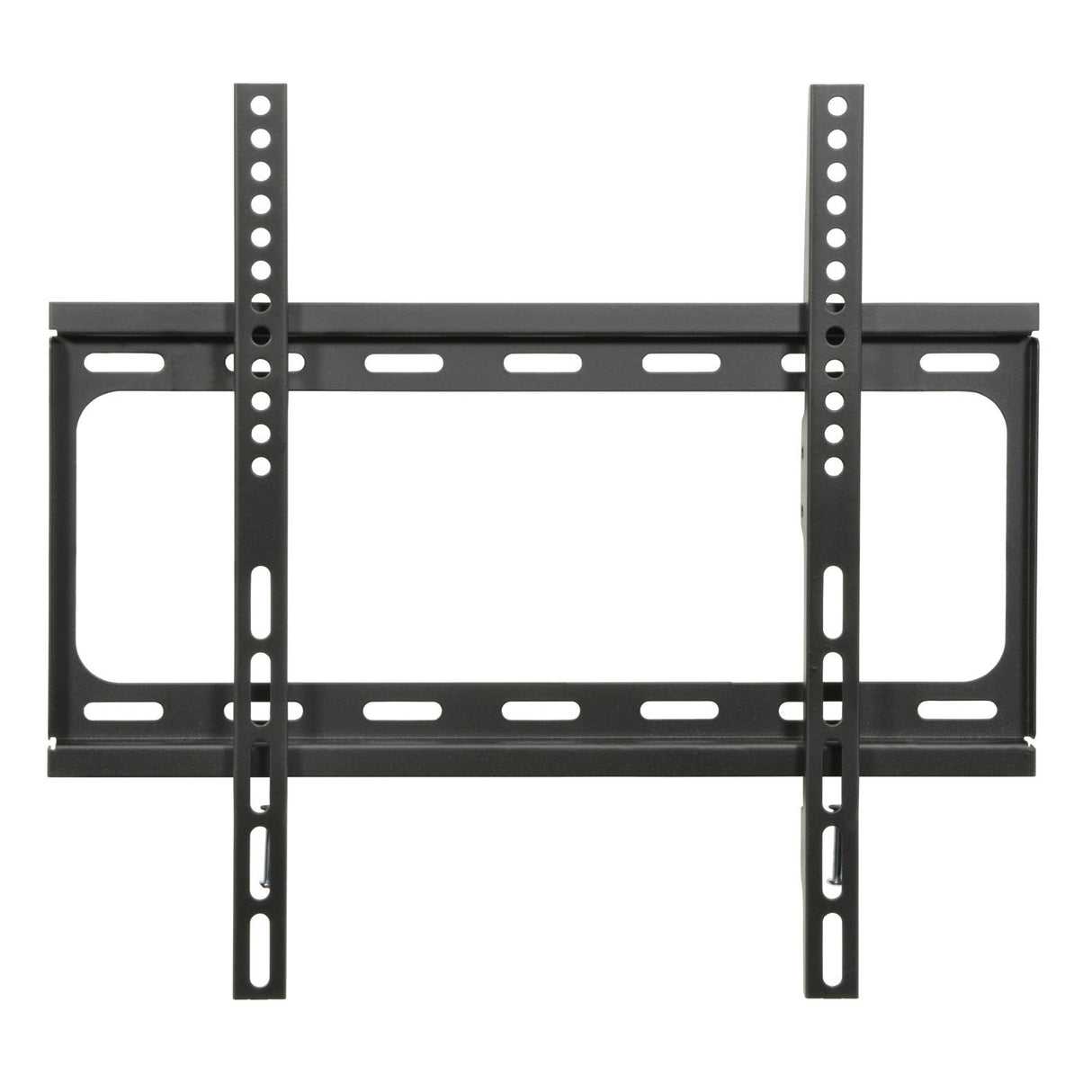 The AV:Link VESA Standard TV/Monitor Fixed Wall Bracket (26–65 Inch) features multiple holes for adjustable fitting and secures flat-screen TVs with a 400 x 400 VESA mount, shown in black with a low-profile design against a white background.