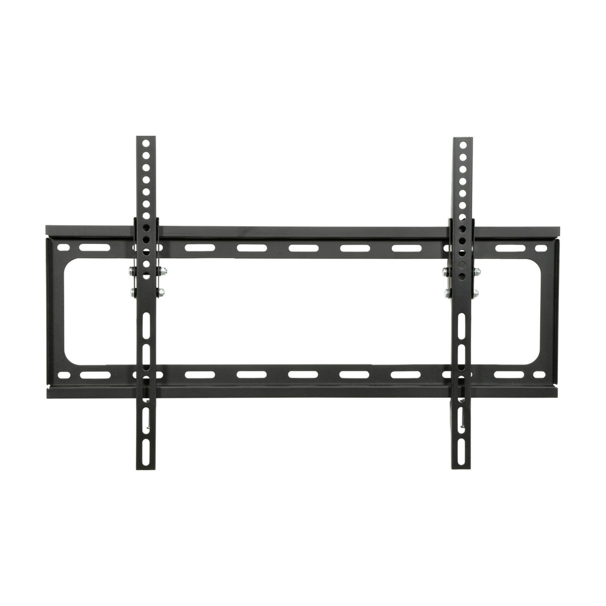 AV:Link ST601 tilting TV wall bracket in matte black steel with vertical VESA arms and horizontal wall plate, shown on a plain white background.