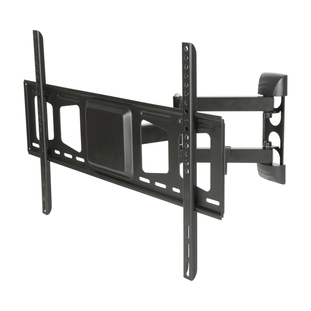 AV:Link USC601 full motion double arm TV wall bracket in black steel with extending arms and VESA mounting plate, shown on a white background.