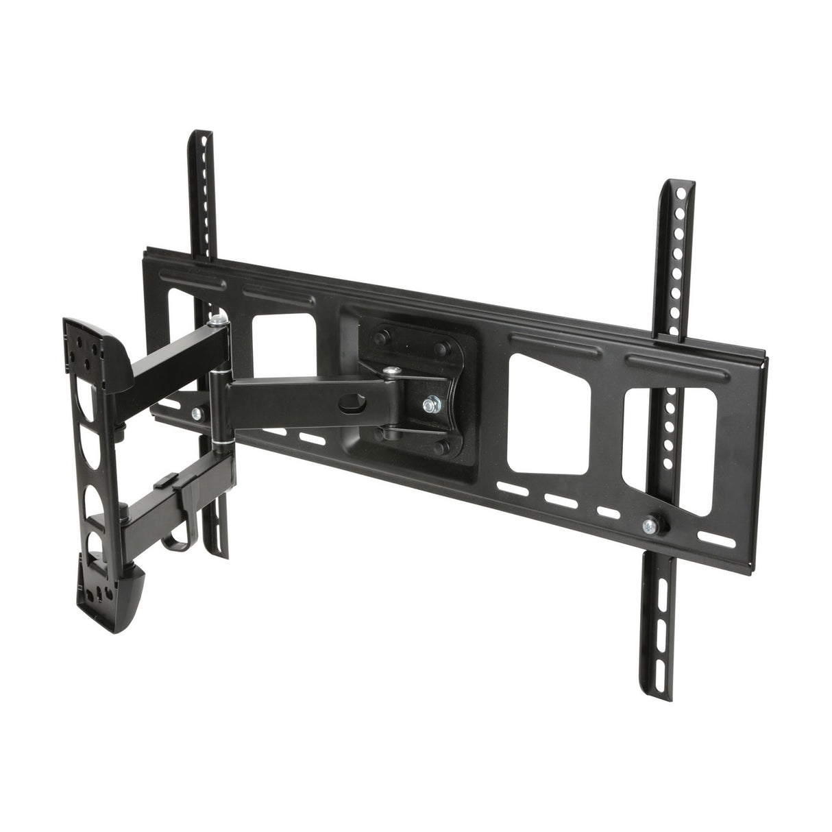 AV:Link USC601 full motion double arm TV wall bracket in black steel with extended articulating arm and VESA mounting plate on a white background.