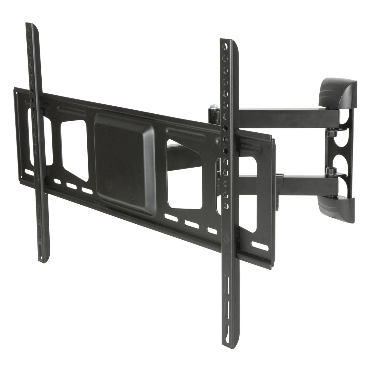 The AV:Link VESA FM Wall Mount (32–60) is a black metal full motion wall bracket for flat-screen TVs, featuring an adjustable arm, multiple screw holes for versatile installation, and VESA compatibility.