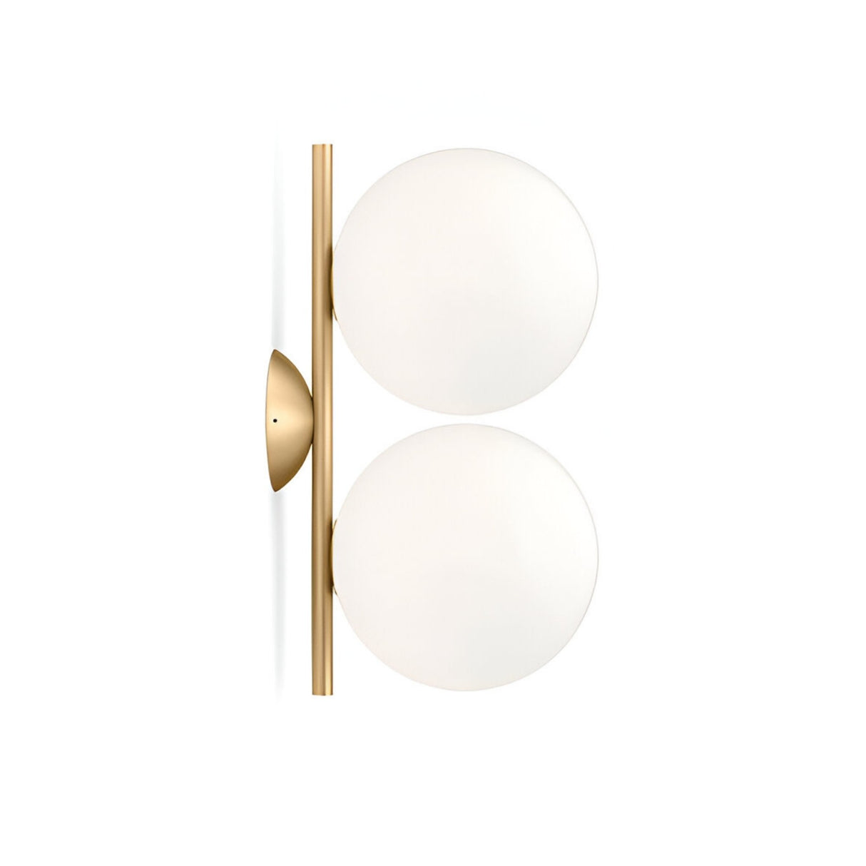 Vetra 2 Light Opal Glass Ceiling & Wall Light - Gold