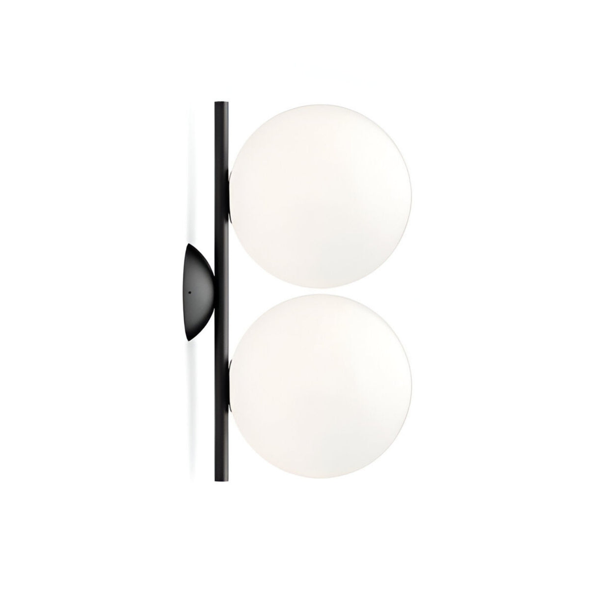 Vetra 2 Light Opal Glass Ceiling & Wall Light - Black
