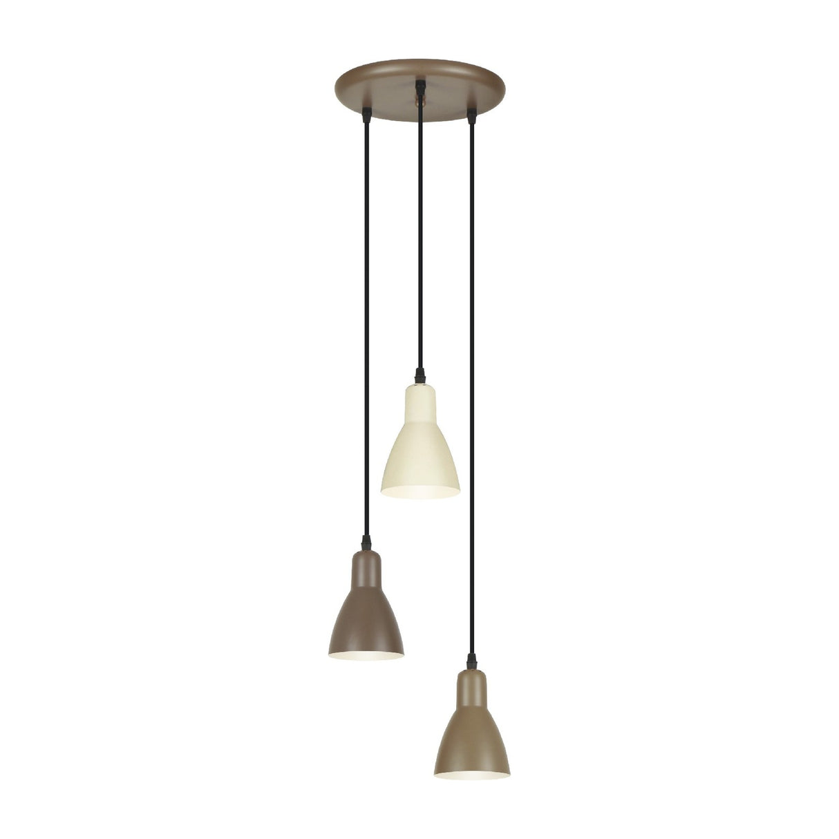Afra 3 Light Pendant - Brown and Cream