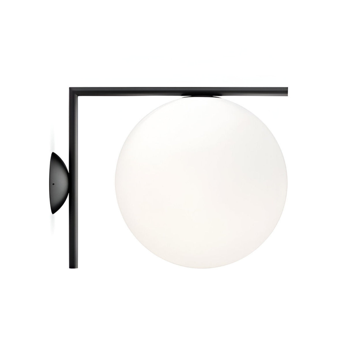 Vetra 1 Light Opal Glass Wall/Semi-Flush Ceiling Light - Black