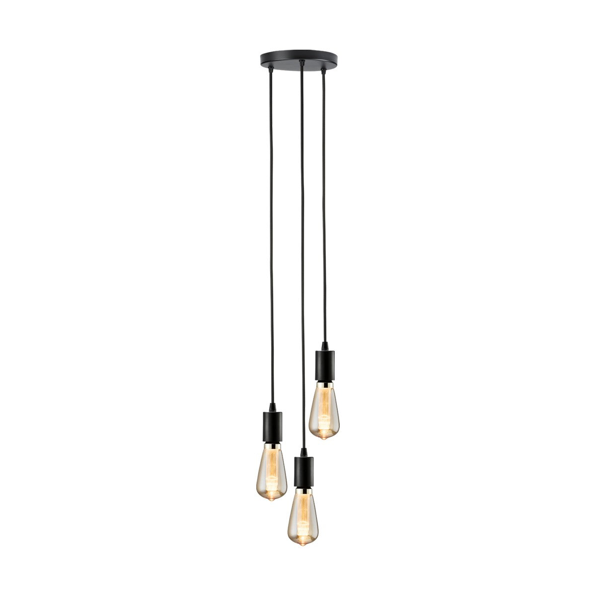 CALLA - 230V E27 Contemporary 3 Light Pendant - Matt Black