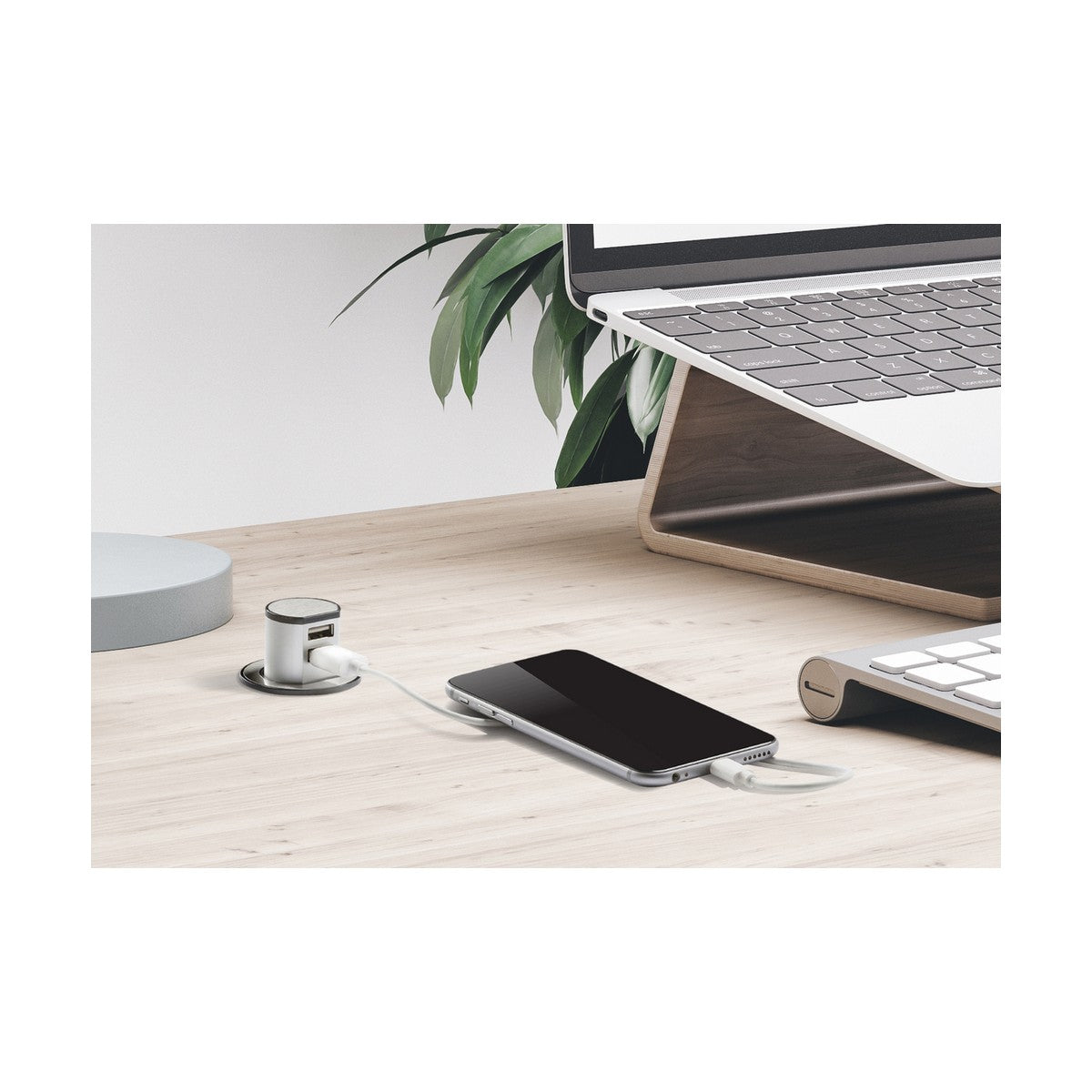 IP20 Recess Mount Pop Up Dual USB Charger (2.4A) with Power Supply