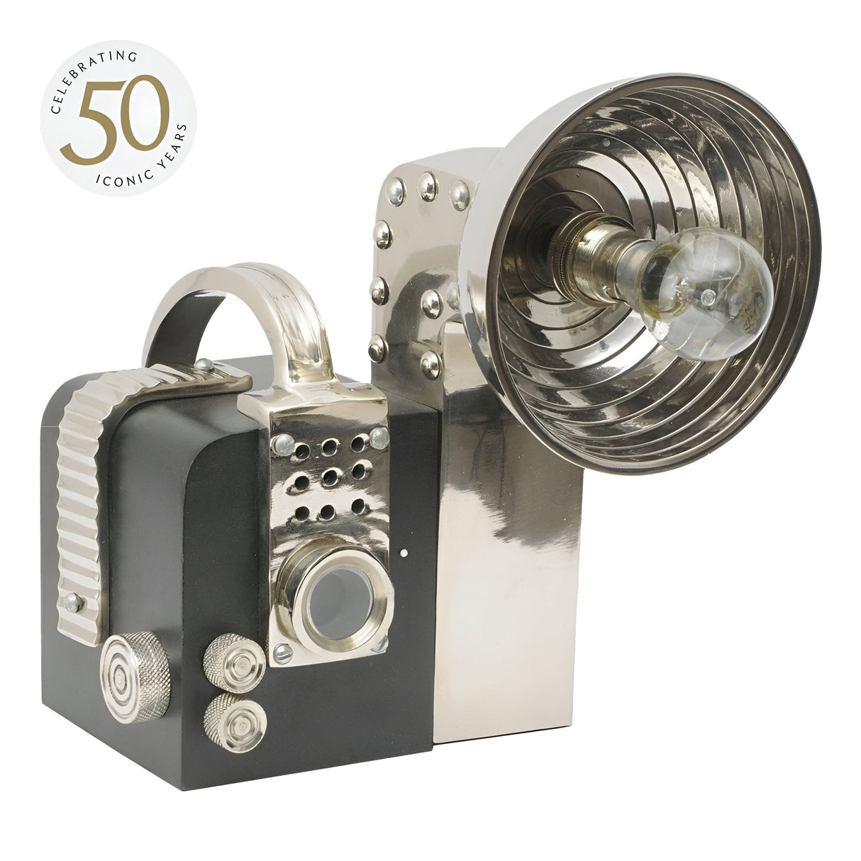 Lichfield Camera Table Lamp - Black & Silver