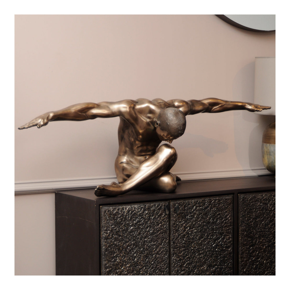Upscaled Keswick Male Arms Outstretched Sculpture - 138cm