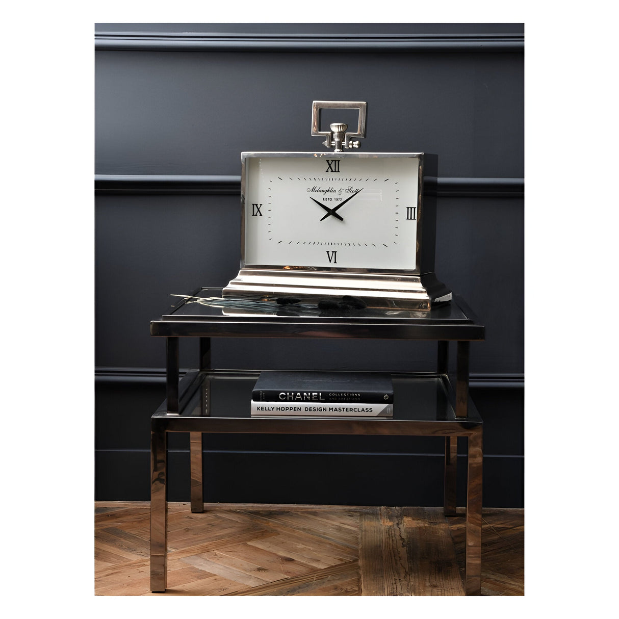 Latham Rectangular Mantel Clock - Silver