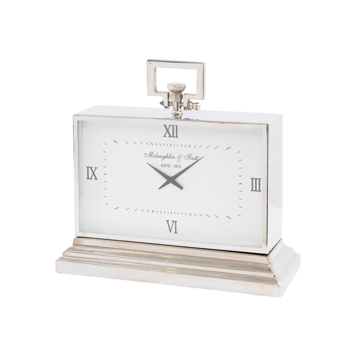 Latham Rectangular Mantel Clock - Silver