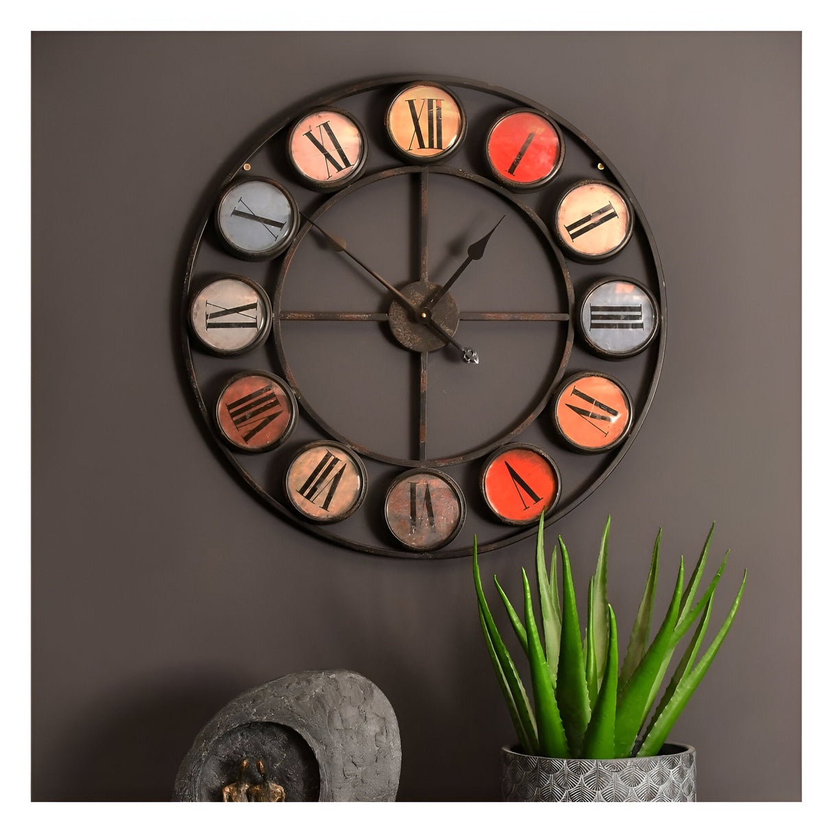 Smarty Roman Numerals Wall Clock - Coloured Domed Perspex