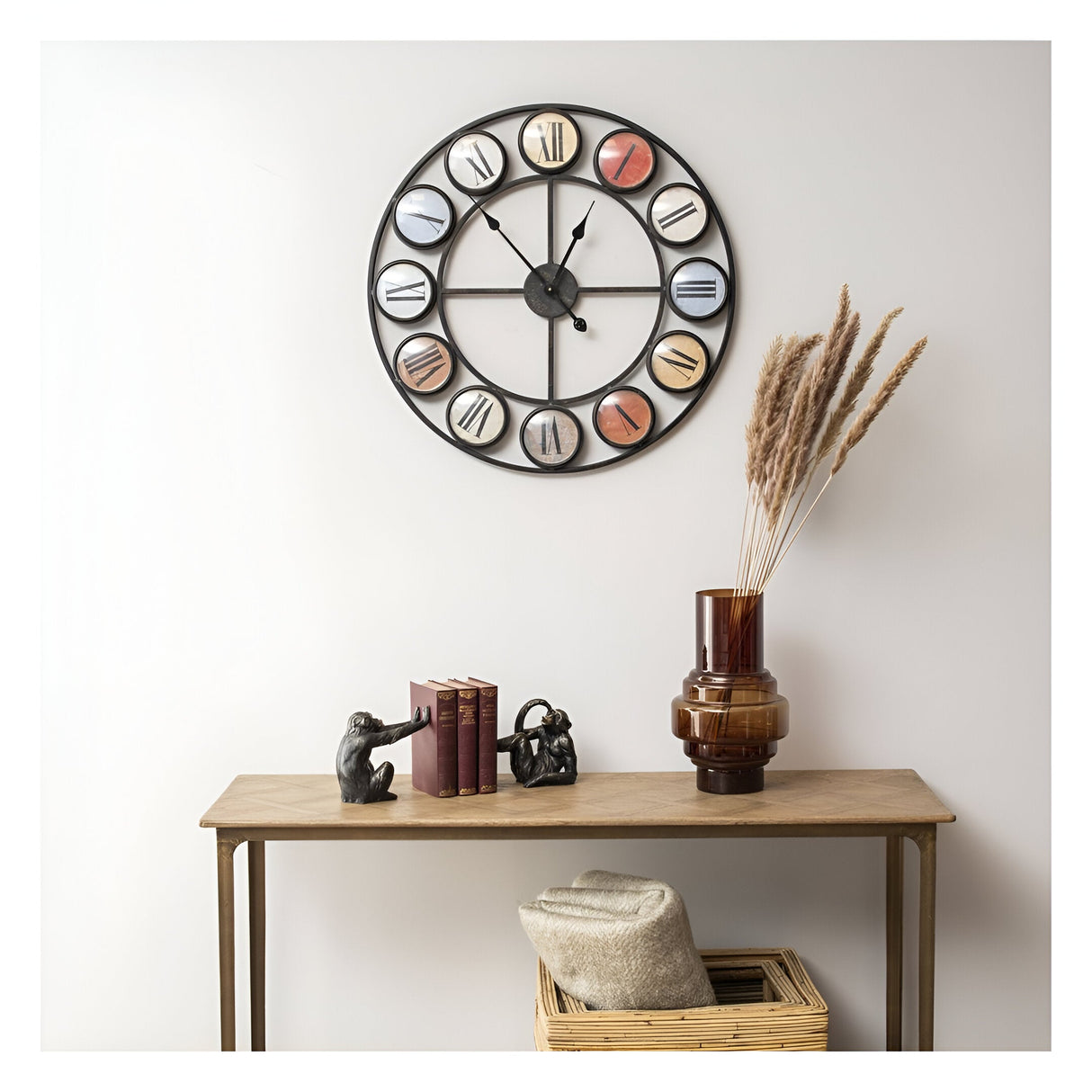 Smarty Roman Numerals Wall Clock - Coloured Domed Perspex