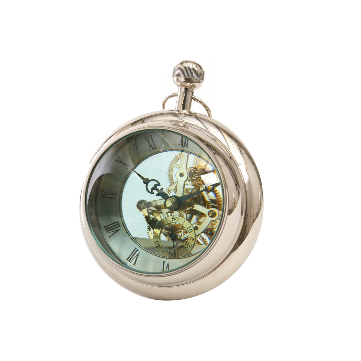 Cooper Nickel Paperweight Table Clock - Gold