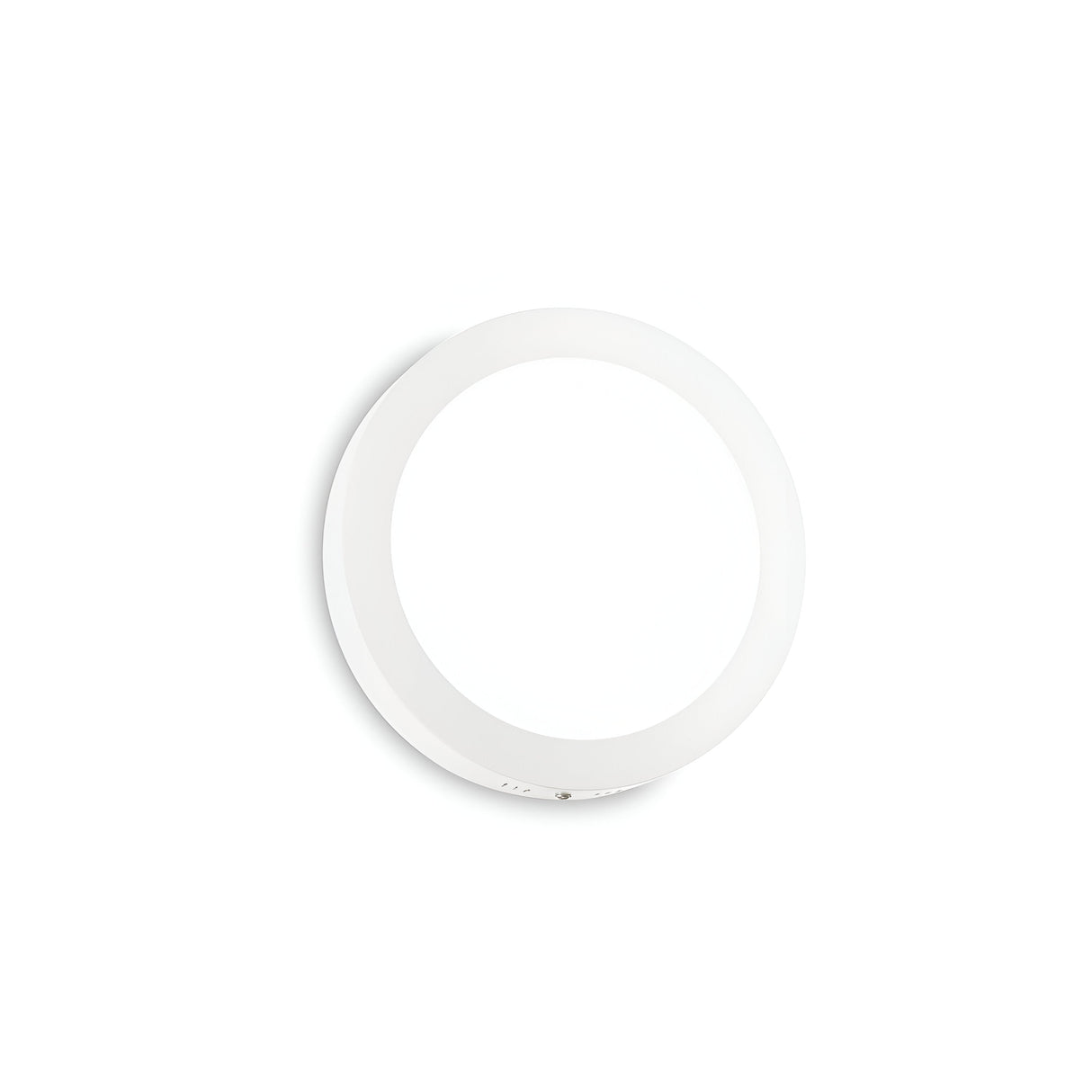 A minimalist round LED Ceiling & Wall Light from Zephyrus, featuring an energy-efficient 19W output and a soft white finish at 3000K. The fixture, with its sleek flat surface and subtle rim, offers a modern aesthetic against a plain white background. Diameter: 22cm.