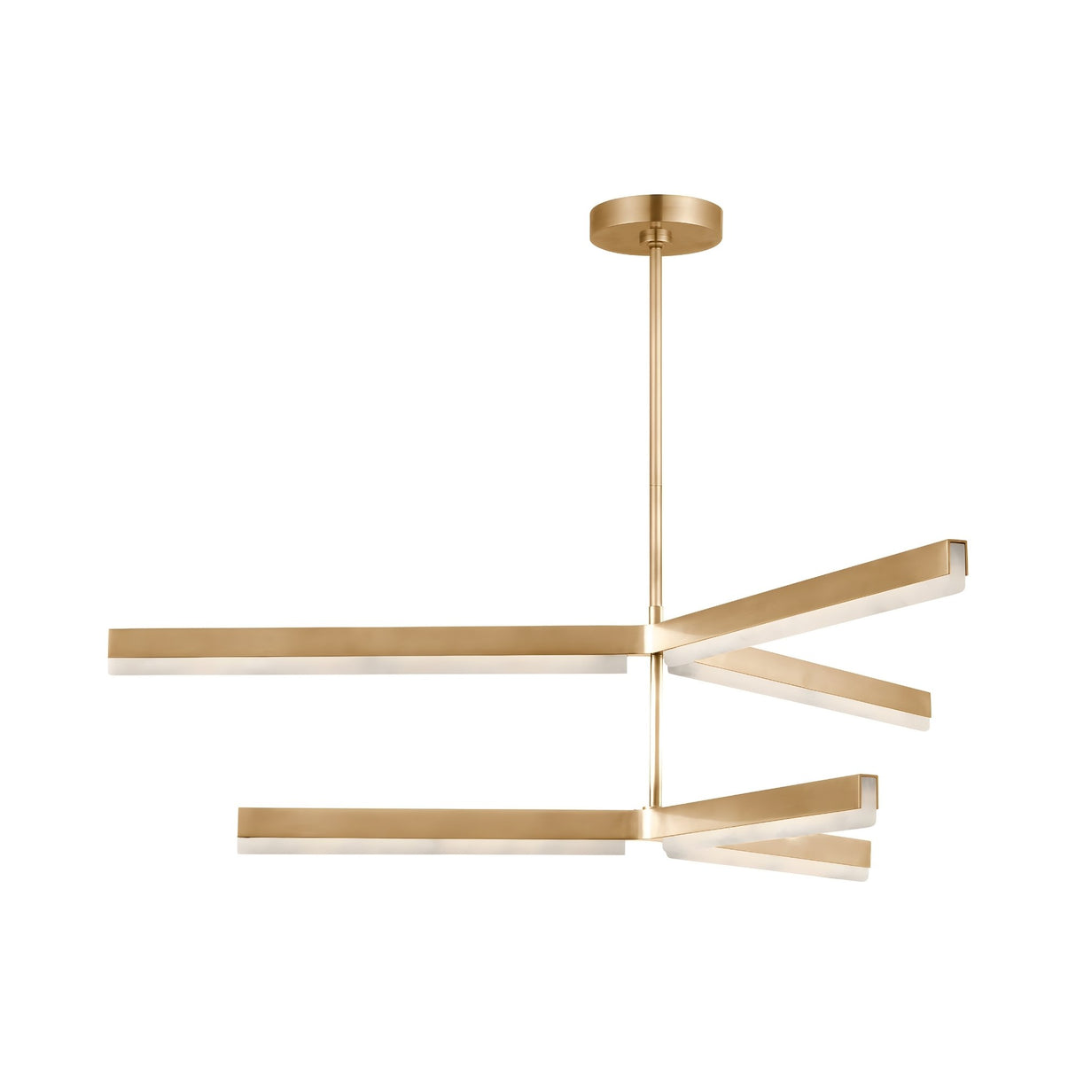 Elvaris LED 2 Tier Radial Alabaster Chandelier – Brushed Brass & Soft White