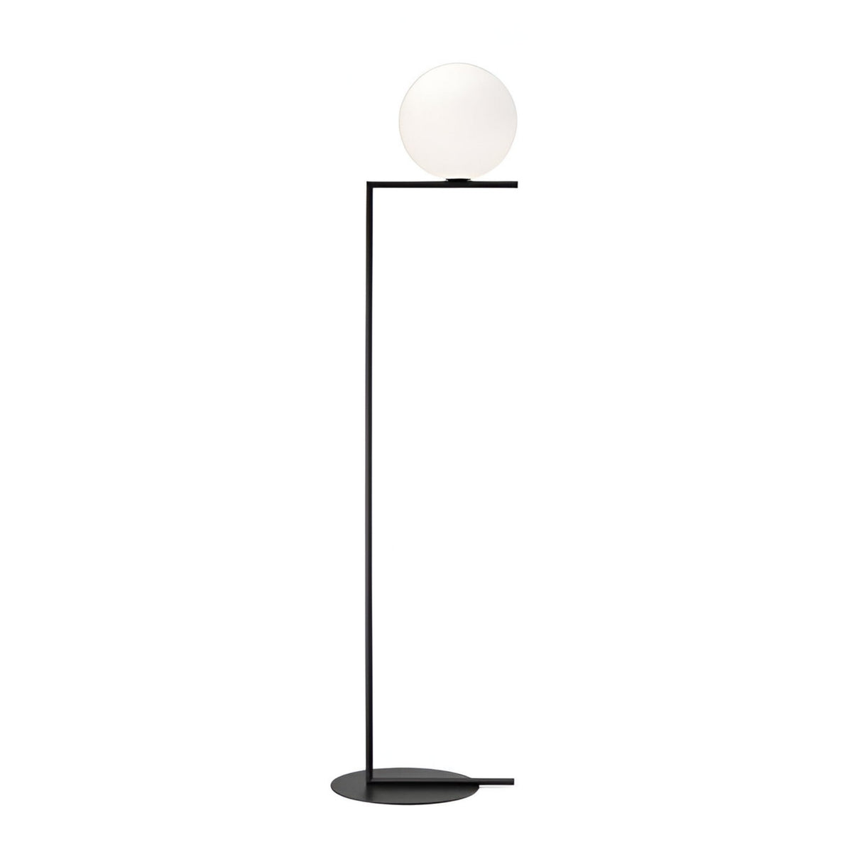 Vetra 1 Light Opal Glass Floor Lamp - Black