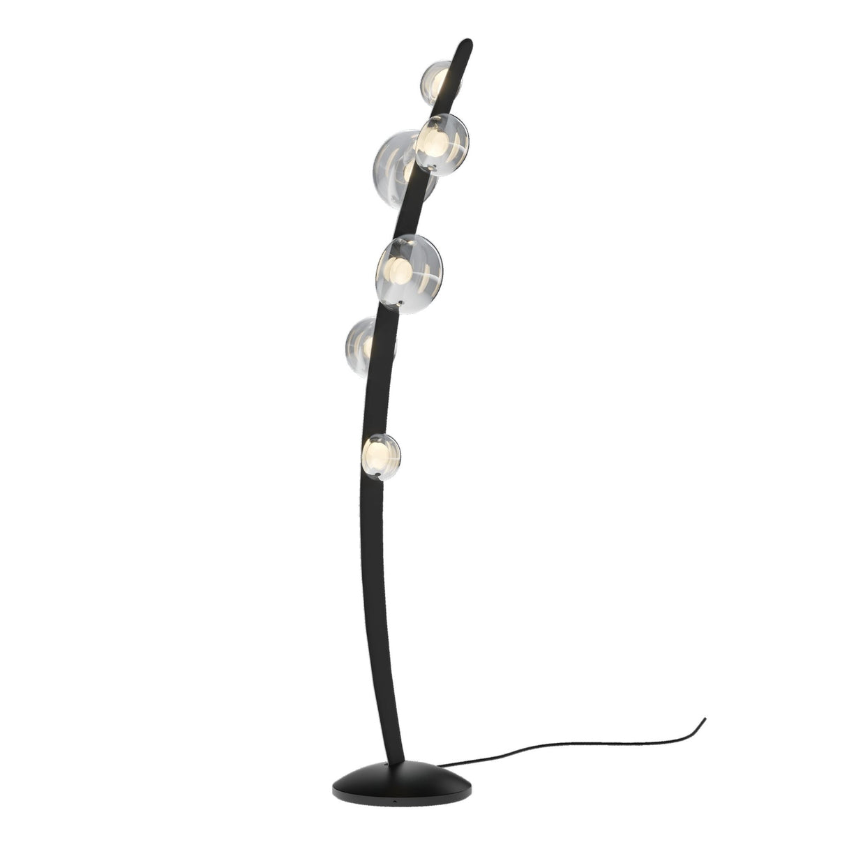Cordaro 6 Light Leather Floor Lamp - Black