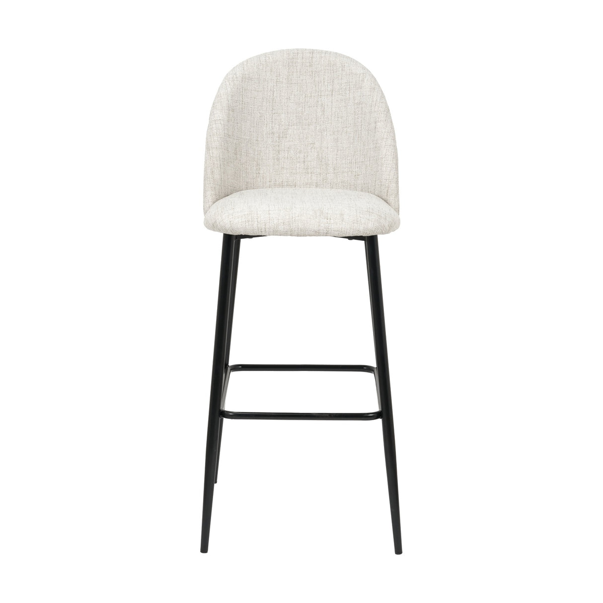 Turi Pebble Linen Mix & Black Iron Bar Stool - 105cm