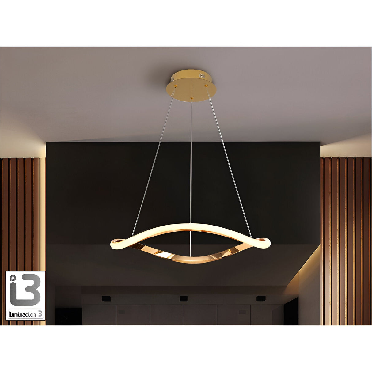I3-Naos LED Circular Suspension Light 68W 3000K - Rose Gold