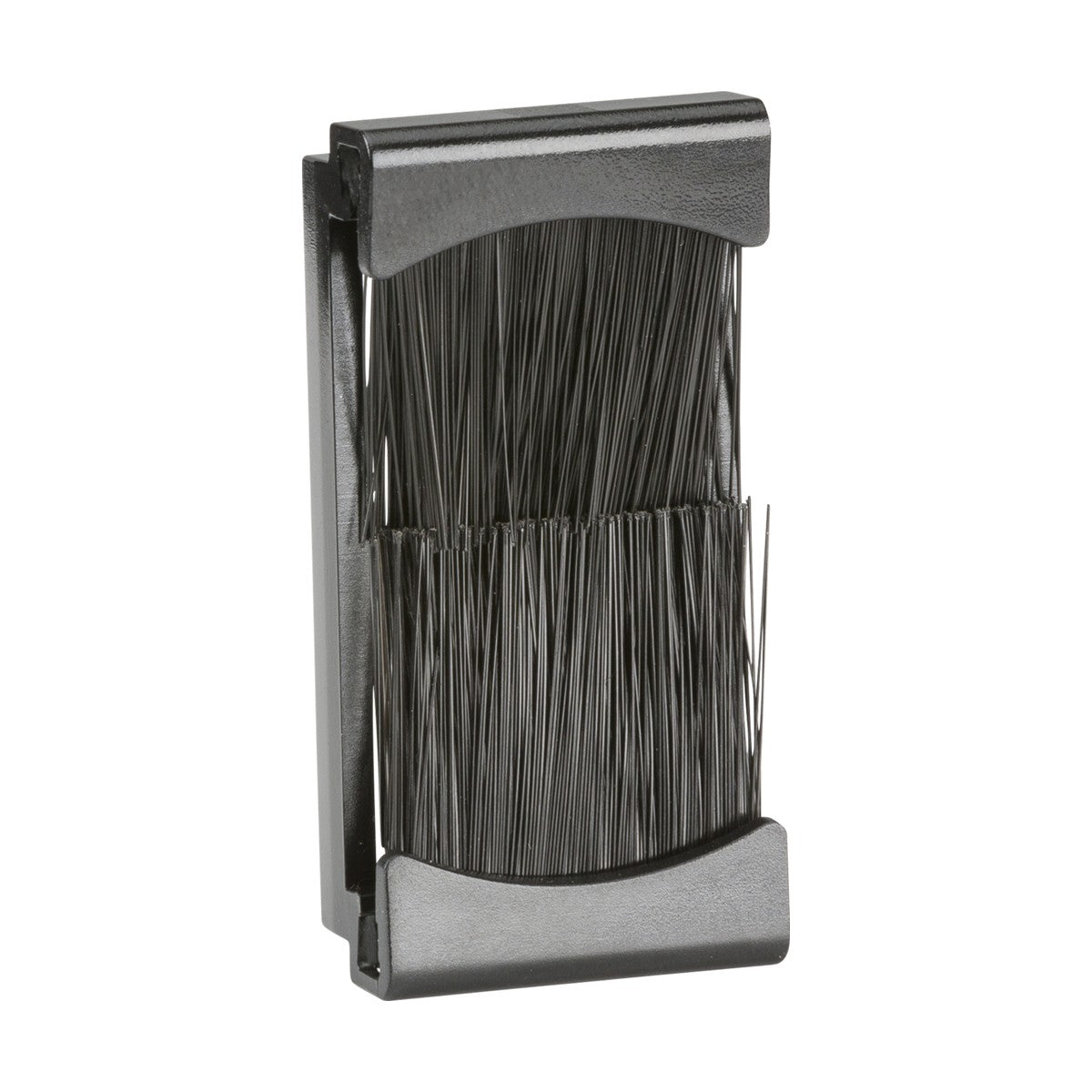 The Brush Module 25 X 50mm - Black, with its foldable handle and soft bristles, is perfect for maintaining vinyl records and adds the same touch of neatness as meticulous cable management setups do with tidy cable entry.