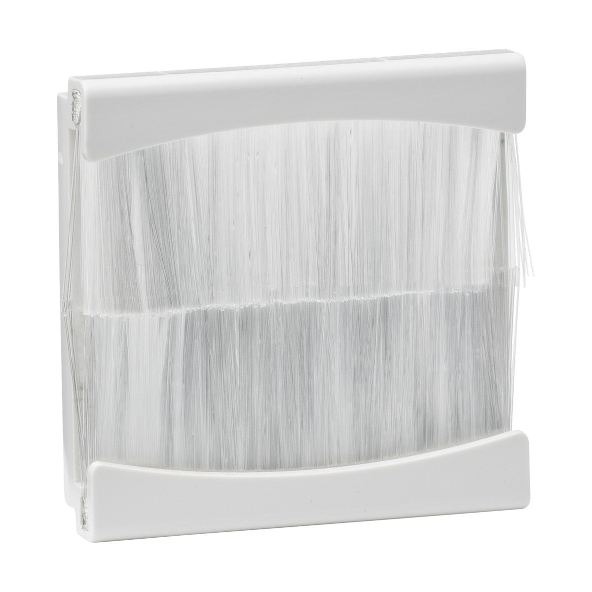 The Brush Module 50 X 50mm in white is ideal for maintaining that floating TV appearance. It features a rectangular frame with semi-translucent soft bristles, and its slightly curved frame sides add a sleek touch to your cable management setup.