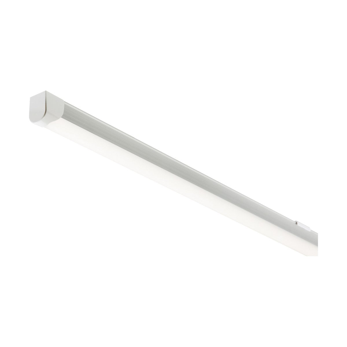 A single 4ft, 17W LED batten with a cool white casing, designed for commercial use, is shown isolated on a white background.