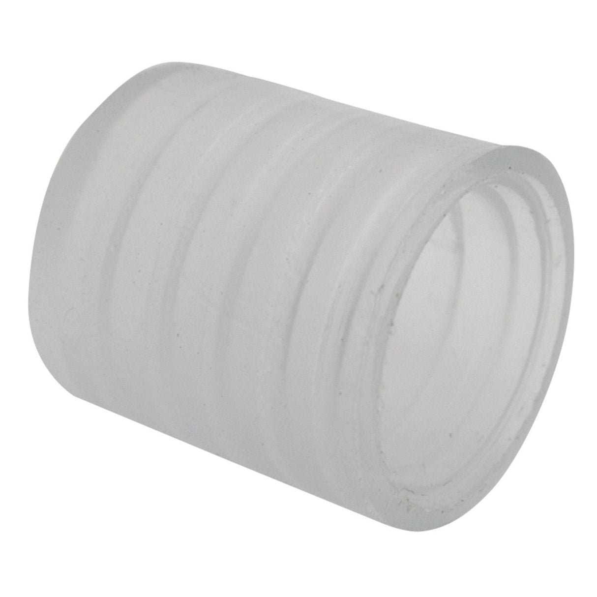 A transparent cylindrical silicone sleeve with a ribbed texture for a secure grip, featuring the LYYT End Cap designed specifically for rope and tube light protection.