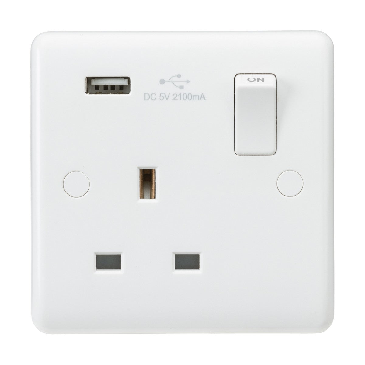 13A 1G SP Switched Socket with USB -A (5V DC 2.1A)
