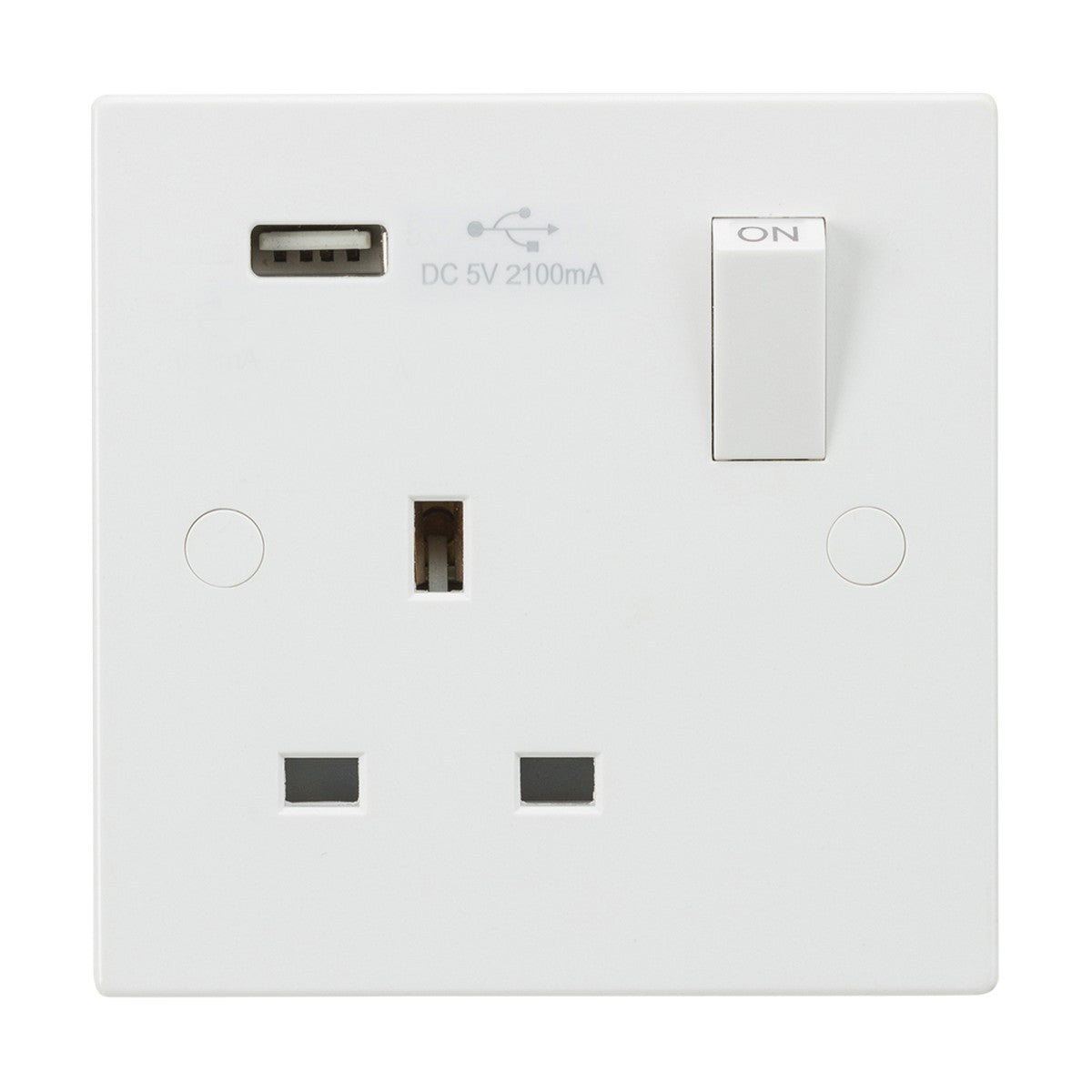 13A 1G SP Switched Socket with USB -A (5V DC 2.1A)