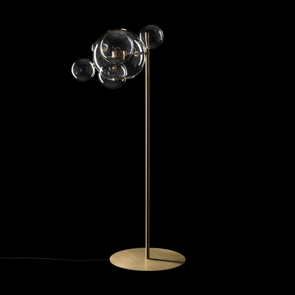 Bubble LED Glass Floor Lamp - Gold