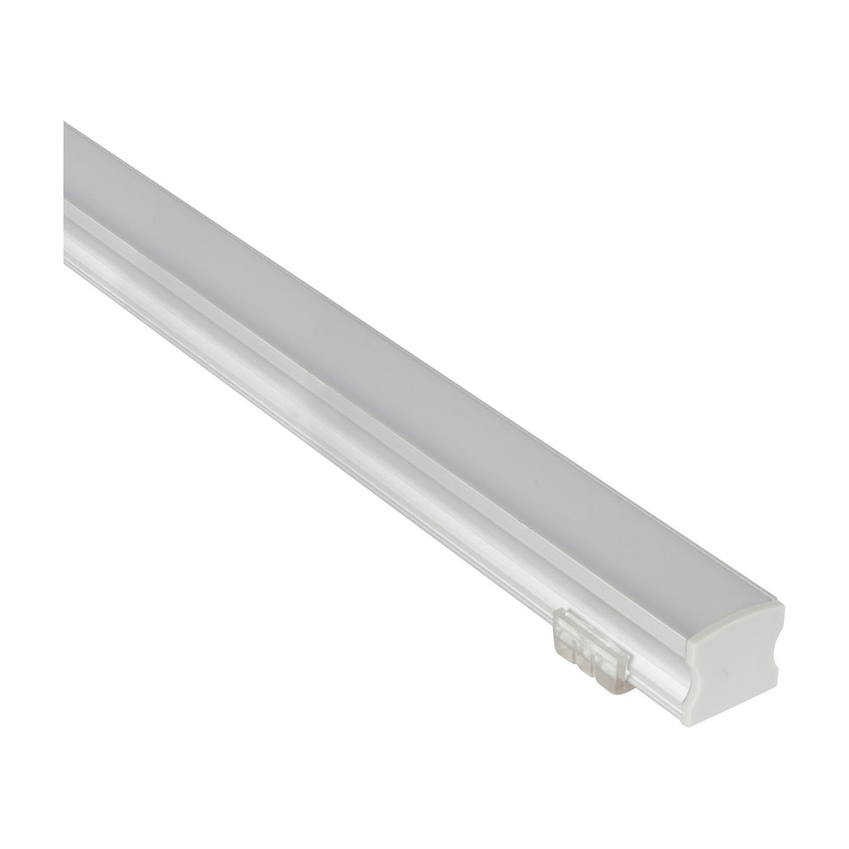 LYYT Tall Crown 1m surface mount LED profile by AVSL, aluminium extrusion with translucent snap-fit crowned diffuser and end cap, on a white background.