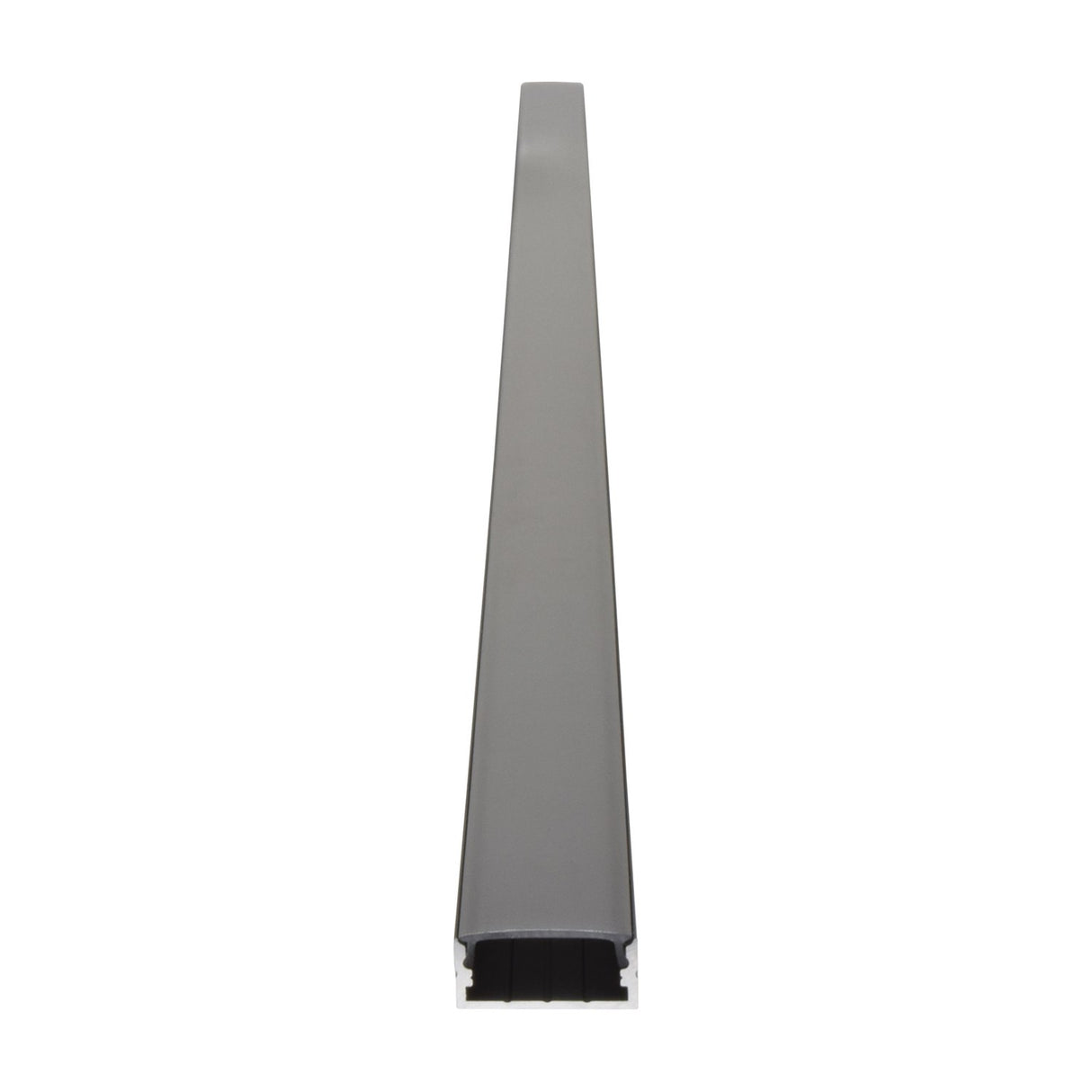 LYYT Wide Crown 1m surface-mount aluminium LED profile in black anodised finish with crowned opal diffuser, shown upright on a plain white background.