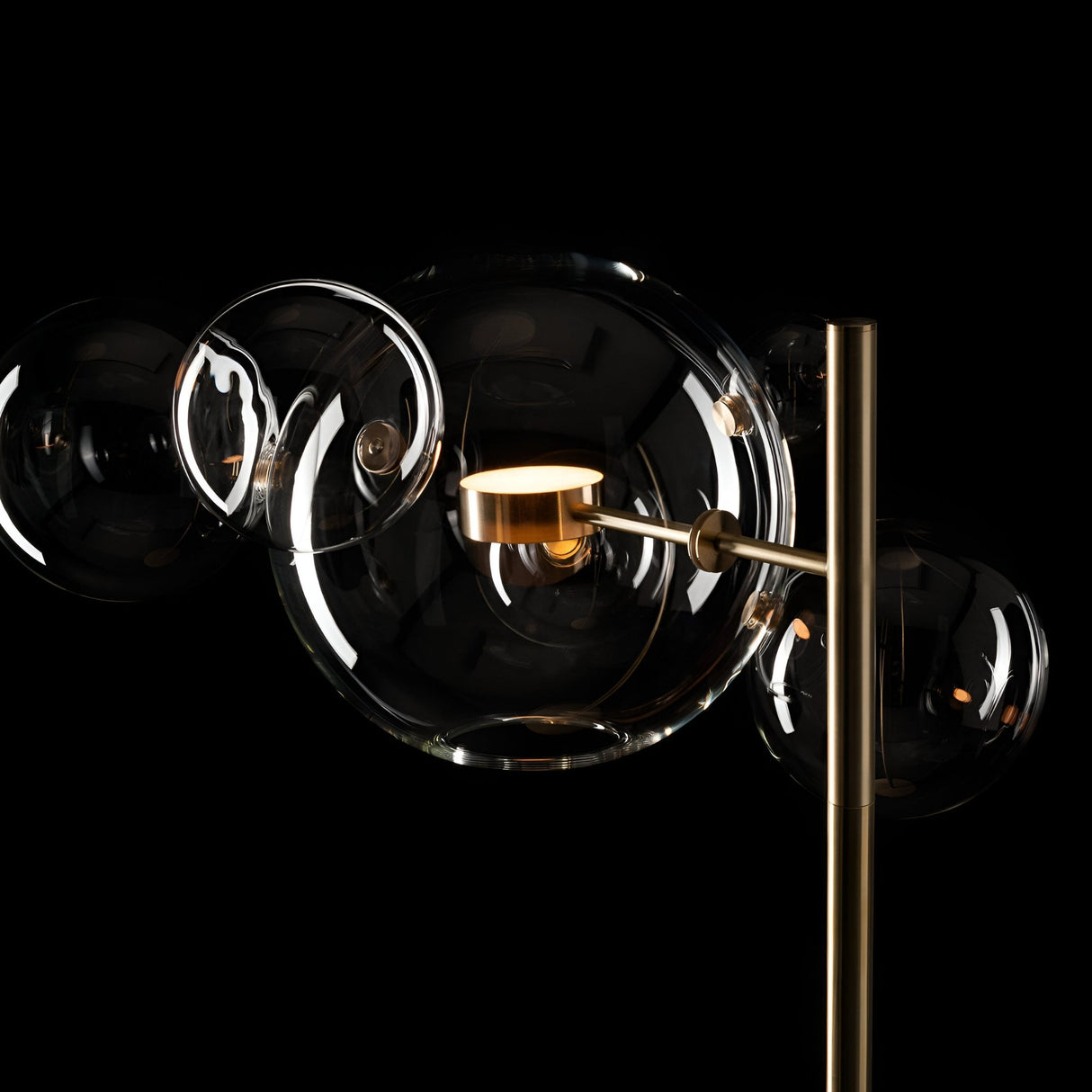 Bubble LED Glass Floor Lamp - Gold
