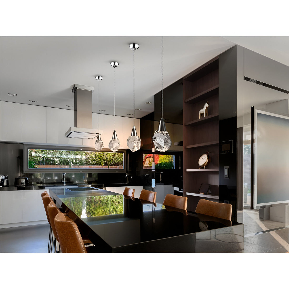 Aquaria LED Glass Pendant Light 4W 3000K - Chrome/Transparent