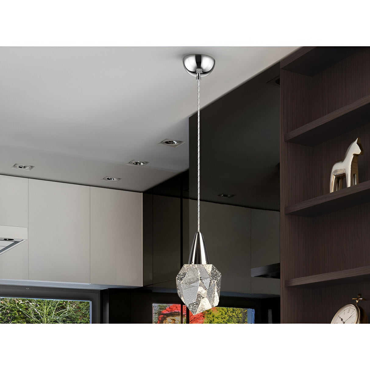 Aquaria LED Glass Pendant Light 4W 3000K - Chrome/Transparent