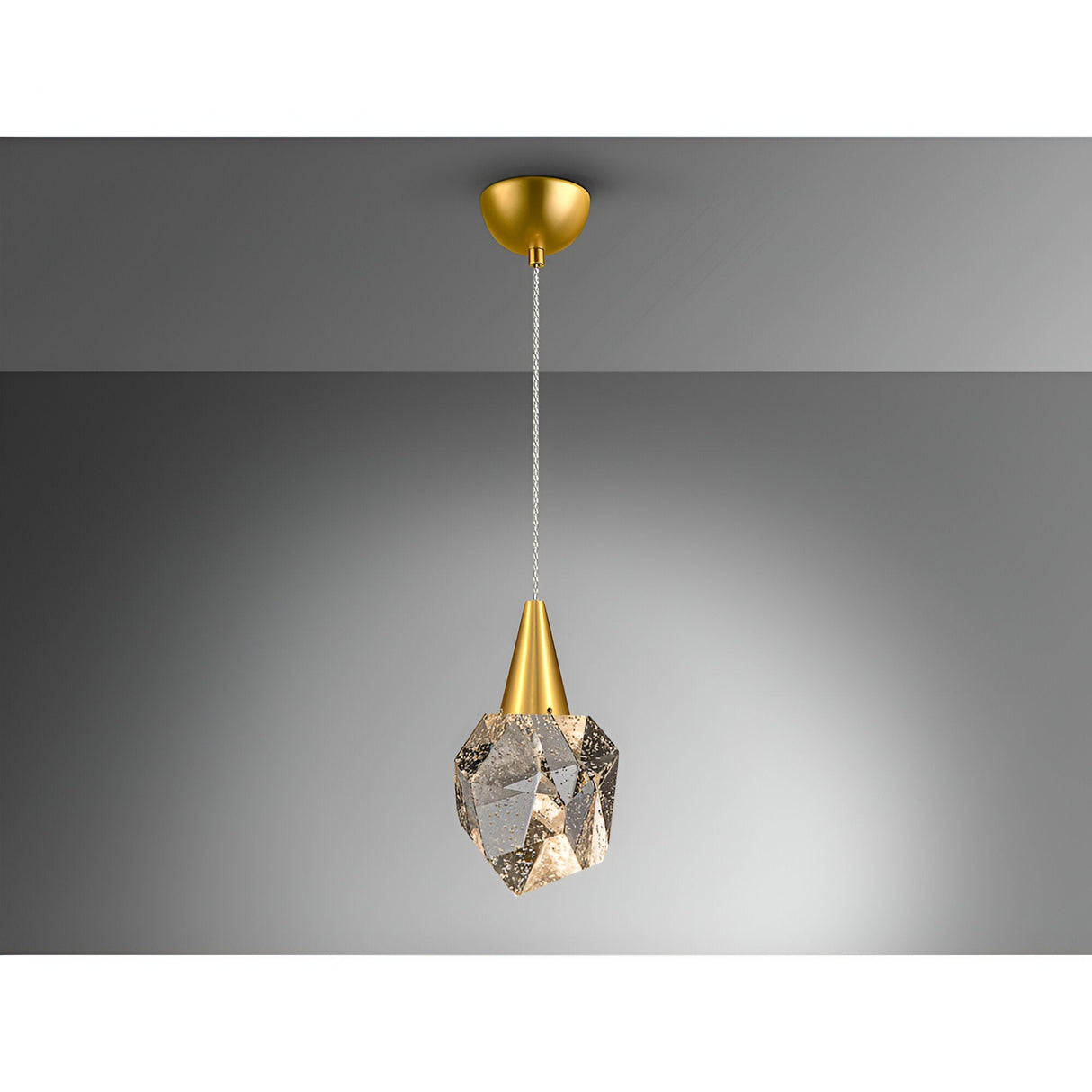 Aquaria LED Glass Pendant Light 4W 3000K - Matte Gold/Transparent