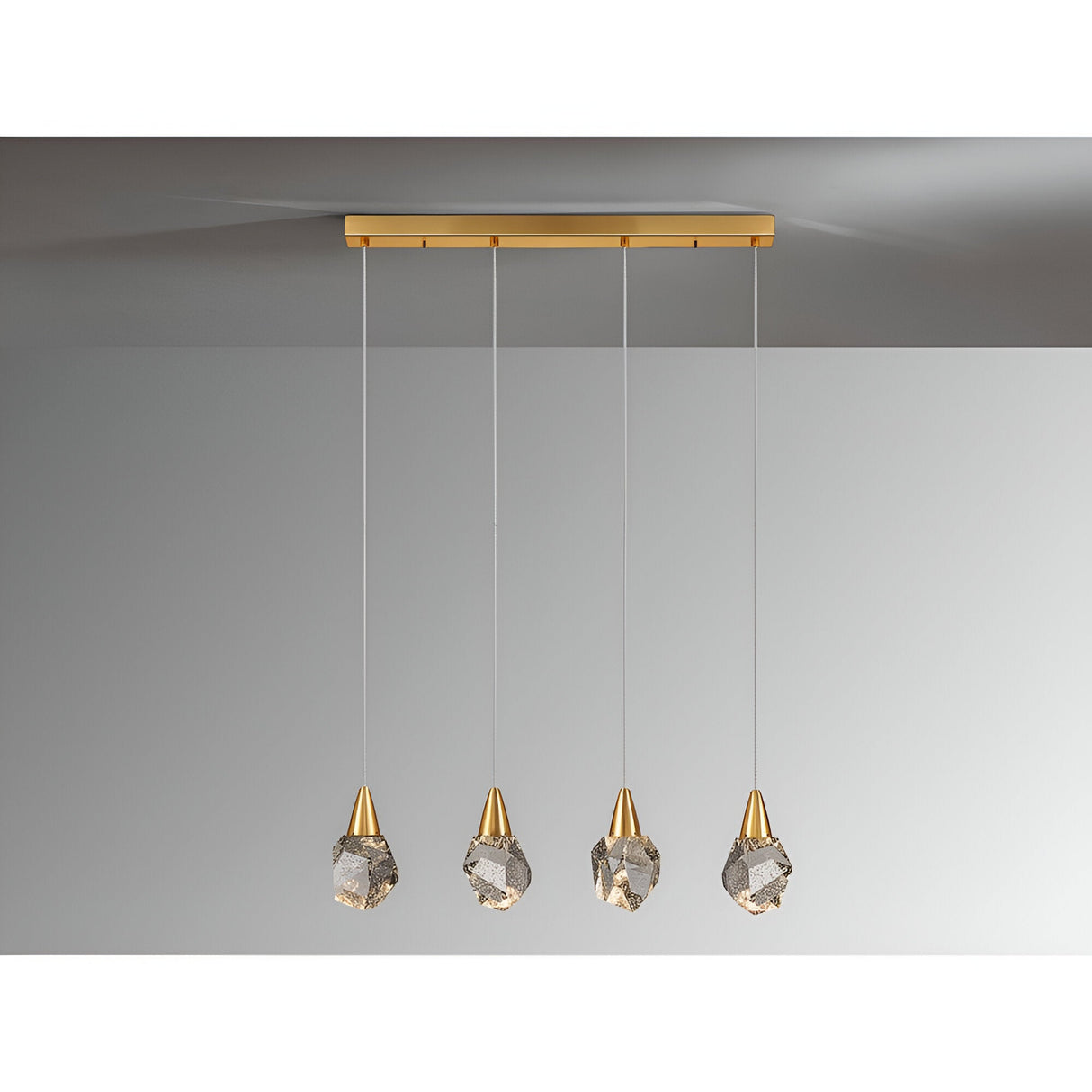 Aquaria 4 Light LED Glass Bar Pendant 4W 3000K - Matte Gold