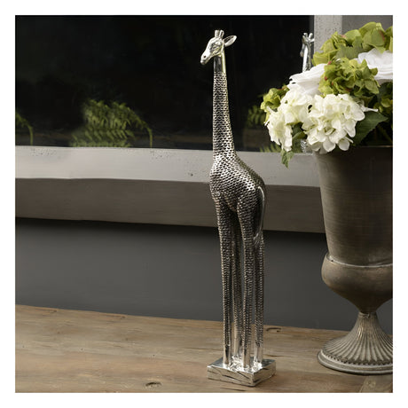Silver Giraffe Large Figurine - 57.8cm